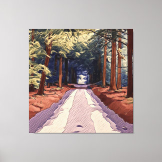 Avenue, Trees, Path Canvas Print