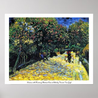 Avenue with Flowering Chestnut Trees at Arles Poster