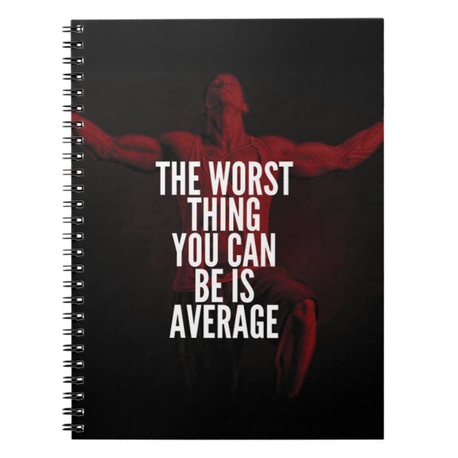 AVERAGE - Bodybuilding Workout Motivational Notebook (Front)