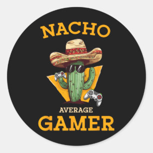 Average Gamer Video Game Player Funny Mexican Gami Classic Round Sticker
