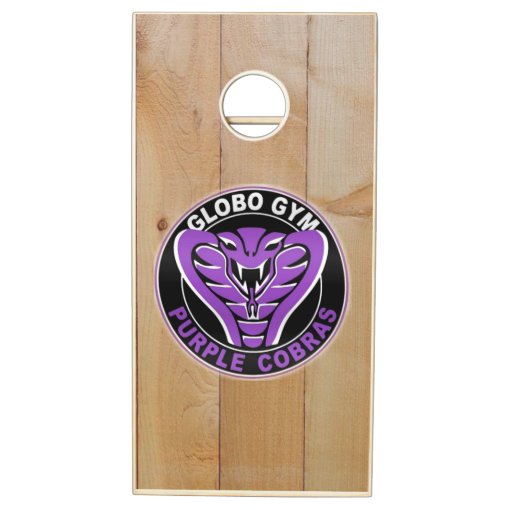 Average Joes Vs Globo Gym Purple Cobras Nostalgia Cornhole Set Zazzle