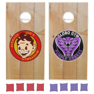 Average Joes Vs Globo Gym Purple Cobras Nostalgia Cornhole Set