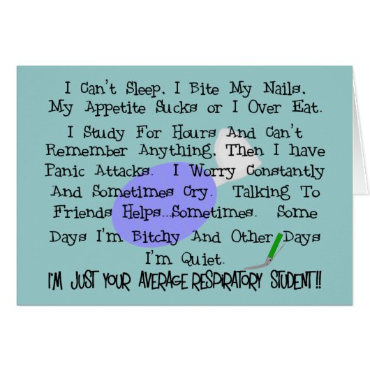 Average Respiratory Student Cards (Front Horizontal)