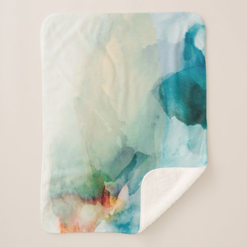 Aversion _ Blue Watercolor Sherpa Blanket