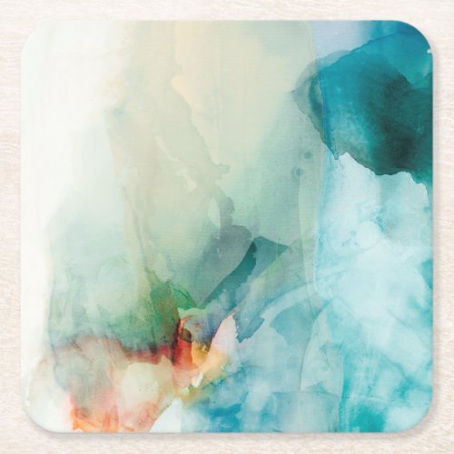 Aversion _ Blue Watercolor Square Paper Coaster