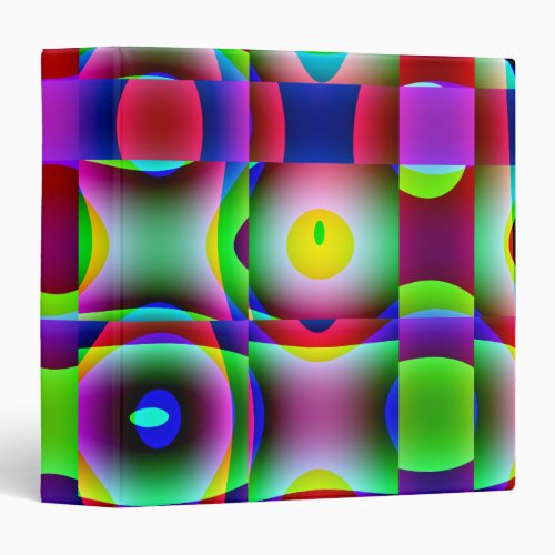 Avery Binder Abstract Trippy Retro Squares Cheery 3 Ring Binder