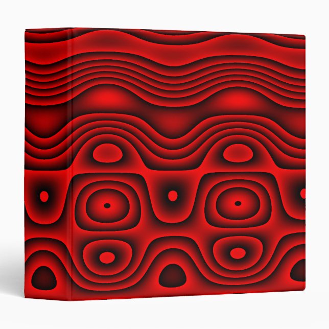 Avery Binder, Abstract Trippy Tribal Art Red Black Binder (Front/Spine)