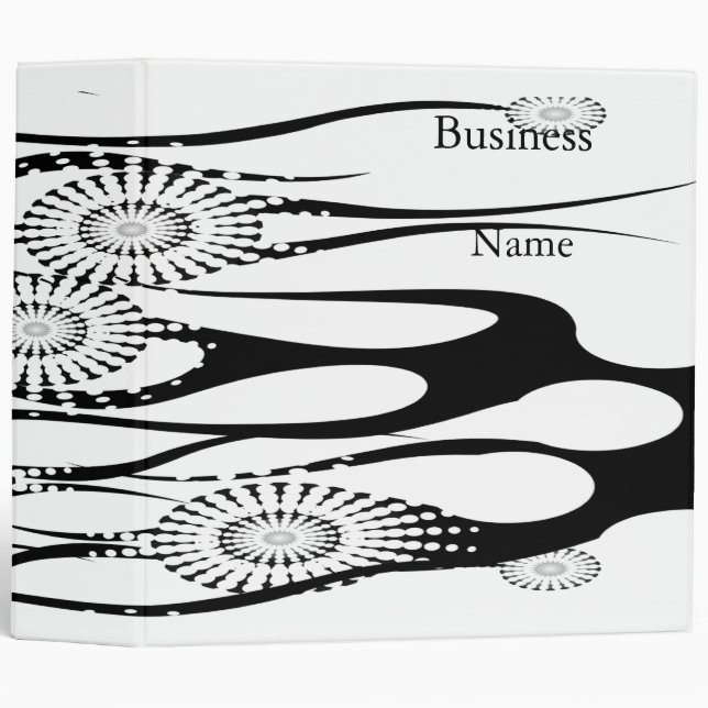 Avery Binder Black & White Style Abstract flow 10 (Front/Spine)
