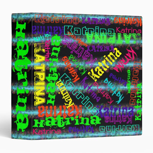 Avery Binder Colorful Custom Name Collage (Front/Spine)