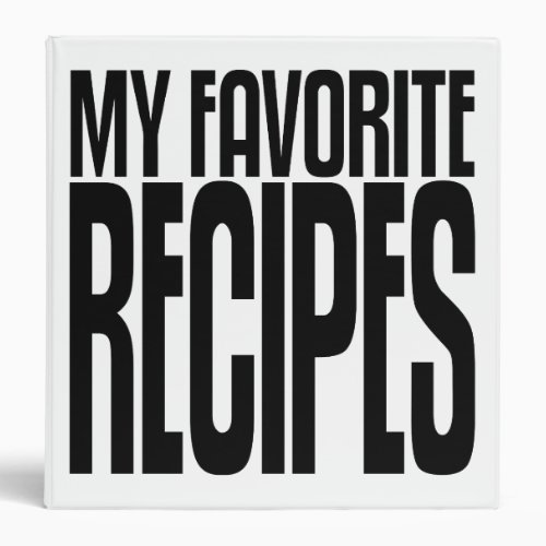 Avery Binder My Favorite Recipes Black text Binder