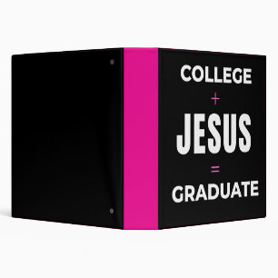 Avery Binder Pink Spine College + Jesus = Graduate