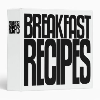 Avery Binder, Tall Skinny Text, Breakfast Recipes Binder