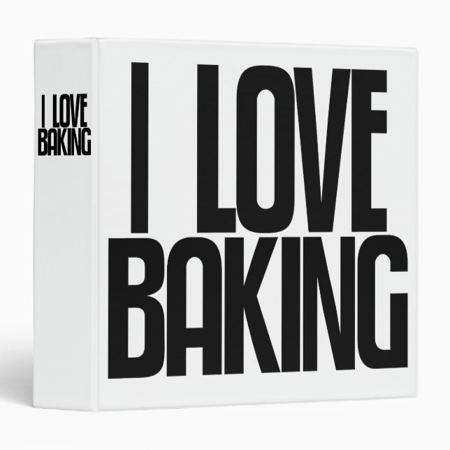 Avery Binder, Tall Skinny Text, I Love Baking 3 Ring Binder (Front/Spine)