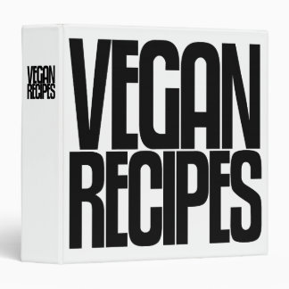 Avery Binder, Tall Skinny Text, Vegan Recipes Binder