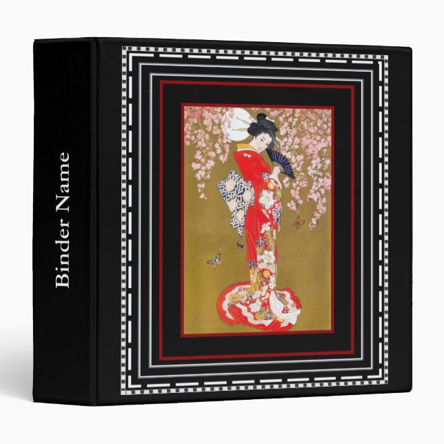 Avery Binder Vintage Art Nouveau Deco Lady Print (Front/Spine)