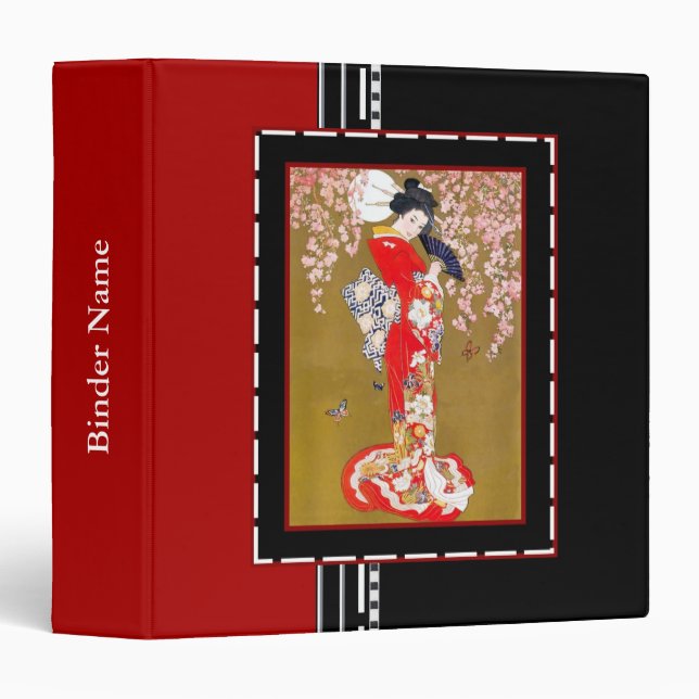 Avery Binder Vintage Art Nouveau Deco Lady Print (Front/Spine)