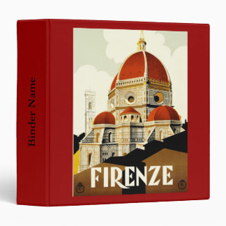 Avery Binder Vintage Travel Firenze Italy Print