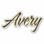 Avery black gold lettering sticker sticker