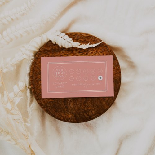 AVERY Blush Peach Logo Business Reward 10 Punch Loyalty Card