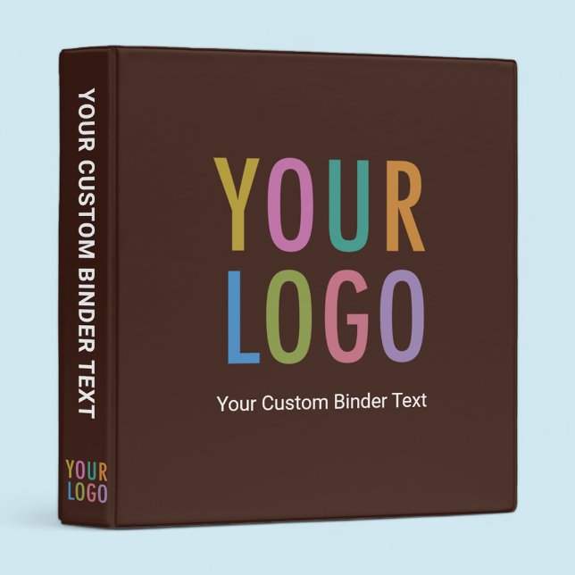 Avery Brown 3-Ring Binder Custom Business Logo (MISOOK Brown Binder with Logo)