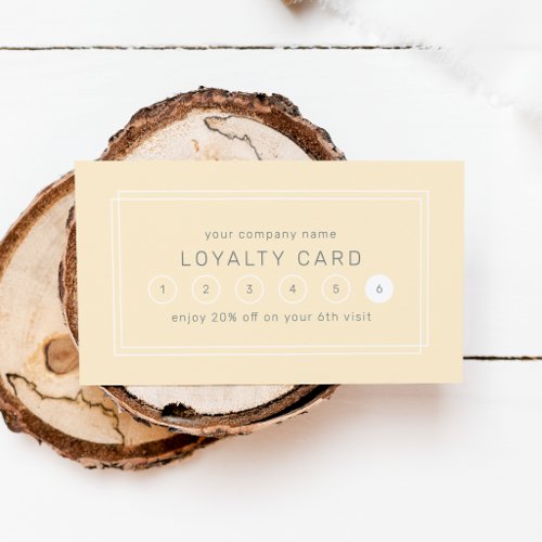 AVERY Butter Yellow Business Reward 6 Punch Loyalty Card