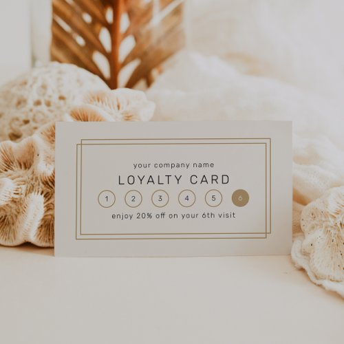 AVERY Chic Gold and Black Business Reward 6 Punch Loyalty Card