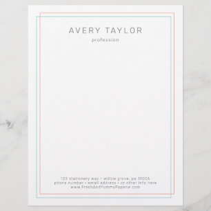 AVERY Coral and Teal Business Professional Company Letterhead