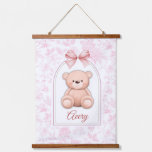 Avery | Custom Pink Teddy Bear Nursery Design  Hanging Tapestry