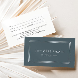 AVERY Dark Navy Blue Business Gift Certificate