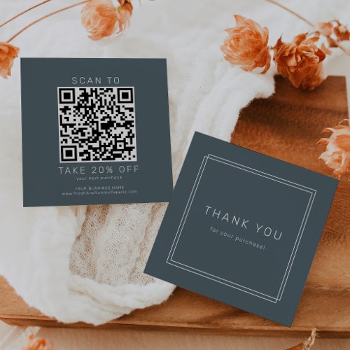AVERY Dark Navy Blue Business QR Code Thank You Discount Card