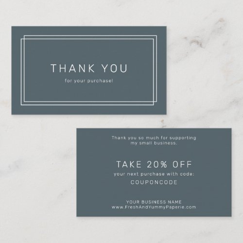 AVERY Dark Navy Blue Classic Business Thank You Discount Card