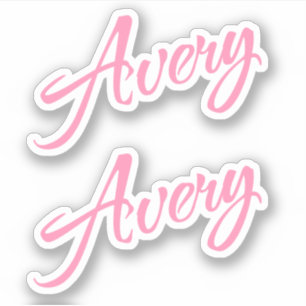 Avery Decorative Name in Pink x2 Sticker