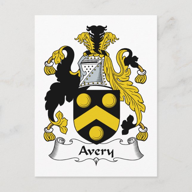 Avery Family Crest Postcard (Front)