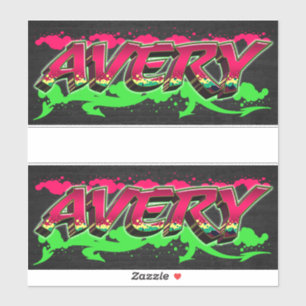 Avery First Name Graffiti Sticker Sticker