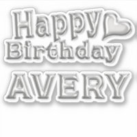 Avery Happy Birthday silver sticker sticker