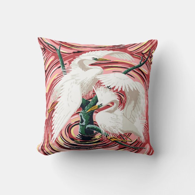 Avery Island Coral Throw Pillow (Front)