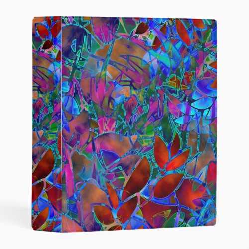 Avery Mini Binder Floral Abstract Stained Glass
