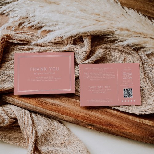 AVERY Minimal Blush Peach Business Thank You Order Enclosure Card