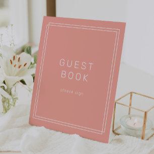 AVERY Minimal Blush Peach Wedding Guest Book Sign