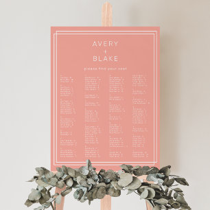 AVERY Minimal Blush Peach Wedding Seating Chart Foam Board