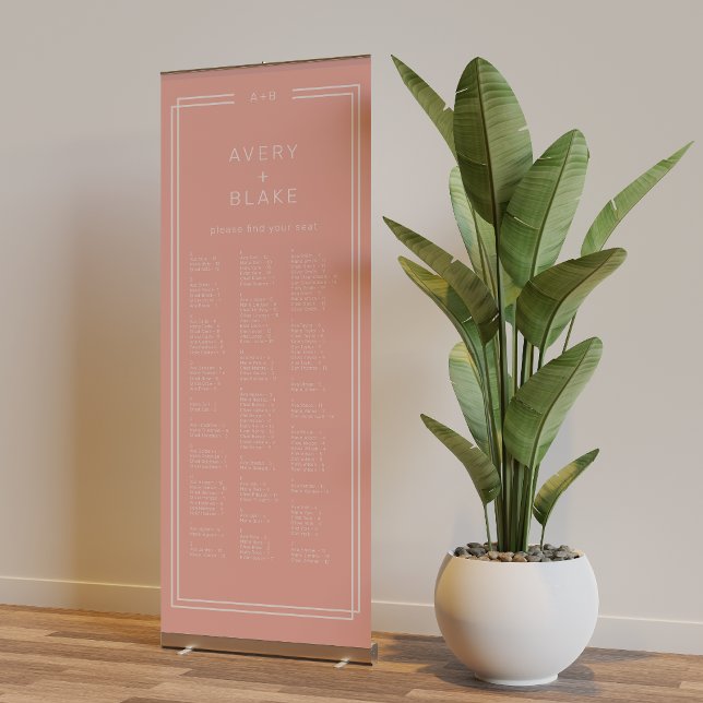 AVERY Minimal Blush Peach Wedding Seating Chart Retractable Banner (AVERY Minimal Blush Peach Wedding Seating Chart Retractable Banner)