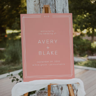 AVERY Minimal Blush Peach Wedding Welcome Sign