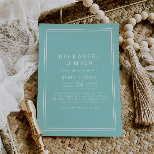 AVERY Minimalist Mint Green Frame Rehearsal Dinner Invitation