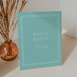AVERY Minimalist Mint Green Wedding Photo Booth Pedestal Sign