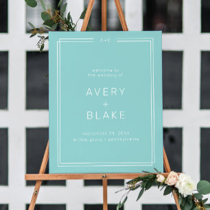 AVERY Minimalist Mint Green Wedding Welcome Sign