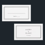 AVERY Modern Black and White Wedding Place Card<br><div class="desc">A refined black and white wedding place card from the Avery Suite, featuring a thin double-line border, and clean sans serif typography. Ideal for modern, minimalist weddings. Personalize the back of the place cards with the names of the couple and the date. Purchase in bulk and hand write the guest...</div>