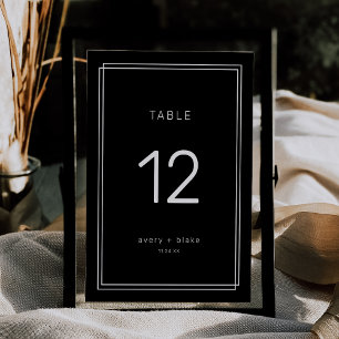 AVERY Modern Black Wedding Table Numbers