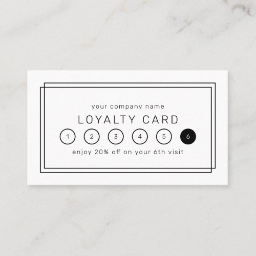 AVERY Modern Minimalist Business Reward 6 Punch Loyalty Card
