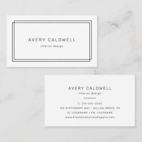 AVERY Modern Minimalist Double Frame Business Card