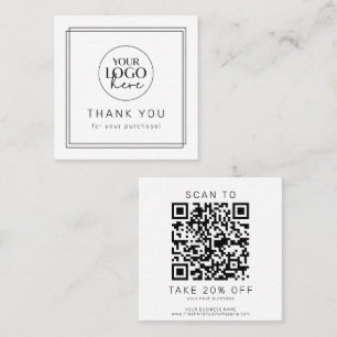 AVERY Modern Minimalist Logo QR Code Thank You Discount Card